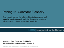 Pricing II:  Constant Elasticity