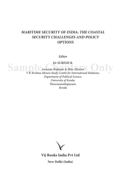 MARITIME SECURITY OF INDIA: THE COASTAL SECURITY CHALLENGES AND POLICY OPTIONS Editor