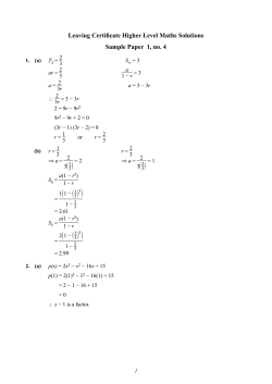 ( ) Leaving Certifi cate Higher Level Maths Solutions