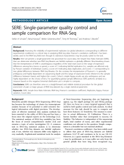 SERE: Single-parameter quality control and sample comparison for RNA-Seq Open Access
