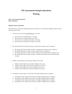 TSI Assessment-Sample Questions Writing