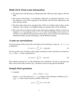 Math 121A: Final exam information
