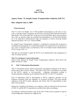 SJCTA Title VI Plan Date Adopted: June 2, 2009