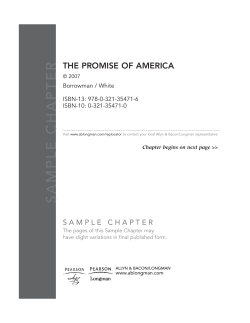 SAMPLE CHAPTER THE PROMISE OF AMERICA Borrowman / White