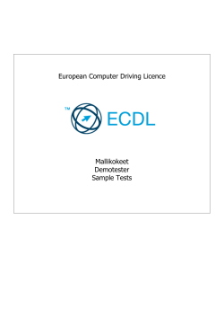 European Computer Driving Licence Mallikokeet Demotester