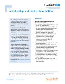 Membership and Product Information Membership Member’s Rights and Responsibilities