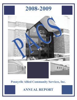 2008-2009  ANNUAL REPORT Pennyrile Allied Community Services, Inc.