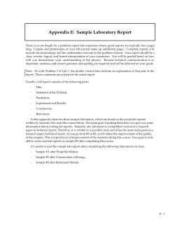 Appendix E:  Sample Laboratory Report