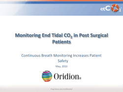 Monitoring End Tidal CO in Post Surgical Patients Continuous Breath Monitoring Increases Patient