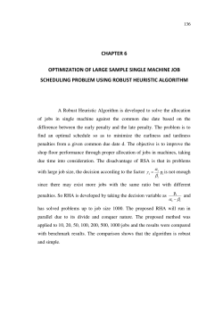CHAPTER 6 OPTIMIZATION OF LARGE SAMPLE SINGLE MACHINE JOB