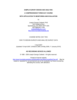 SAMPLE SURVEY DESIGN AND ANALYSIS:  A COMPREHENSIVE THREE-DAY COURSE
