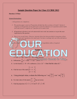 Sample Question Paper for Class 12 CBSE 2013