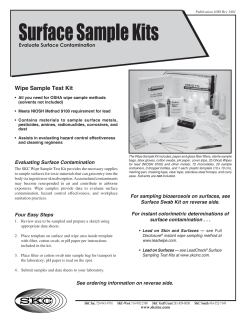 Surface Sample Kits Wipe Sample Test Kit Evaluate Surface Contamination
