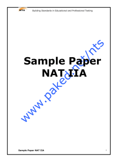 Sample Paper NAT IIA