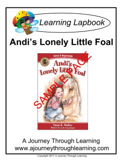 PAGE SAMPLE Andi’s Lonely Little Foal Learning Lapbook