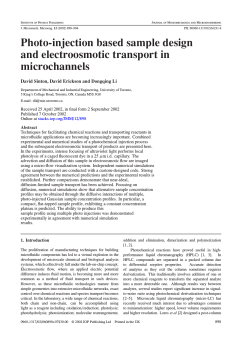 Photo-injection based sample design and electroosmotic transport in microchannels