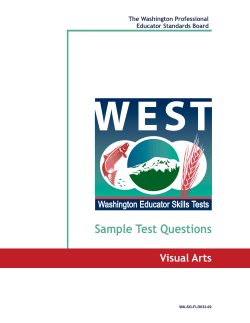 Sample Test Questions Visual Arts The Washington Professional Educator Standards Board