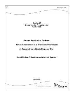 Sample Application Package for an Amendment to a Provisional Certificate