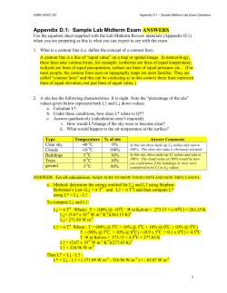 Appendix D.1:  Sample Lab Midterm Exam ANSWERS