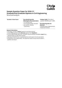 Sample Question Paper for 9210-111 Graduate/Post Graduate Diploma in Civil Engineering