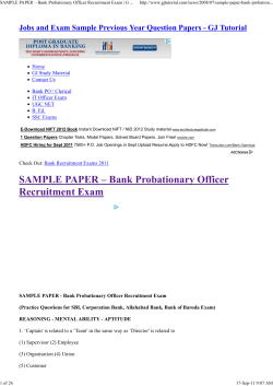 SAMPLE PAPER – Bank Probationary Officer Recruitment Exam | G ...