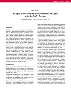 Sample Size Computations and Power Analysis with the SAS System