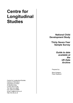 Centre for Longitudinal Studies National Child