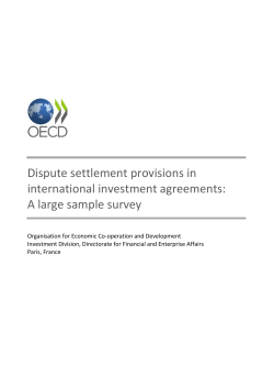 Dispute settlement provisions in international investment agreements: A large sample survey