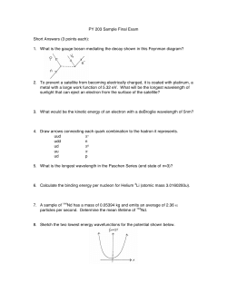 PY 203 Sample Final Exam  Short Answers (3 points each):