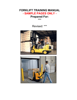 FORKLIFT TRAINING MANUAL Prepared For: - SAMPLE PAGES ONLY -
