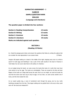 SUMMATIVE ASSESSMENT - I CLASS IX SAMPLE QUESTION PAPER ENGLISH