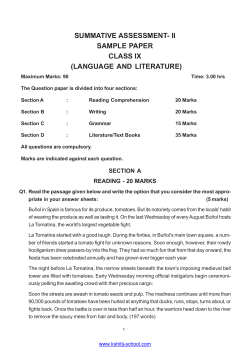 SUMMATIVE ASSESSMENT- II SAMPLE PAPER CLASS IX (LANGUAGE AND LITERATURE)