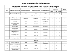 Pressure Vessel Inspection and Test Plan Sample www.inspection-for-industry.com