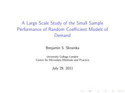 A Large Scale Study of the Small Sample Demand Benjamin S. Skrainka