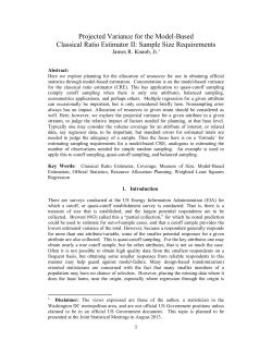 Projected Variance for the Model-Based James R. Knaub, Jr.