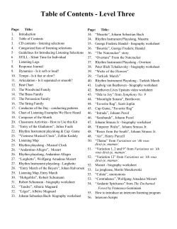 Table of Contents - Level Three