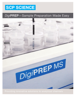 Digi PREP Providing innovative solutions to analytical chemists