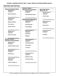 OFFICIAL JACKSON COUNTY MAY 17, 2005  SPECIAL ELECTION SAMPLE...