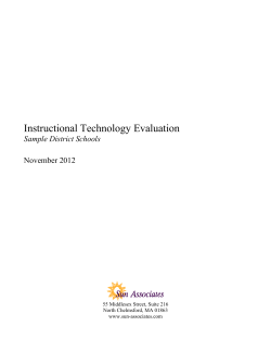 Instructional Technology Evaluation Sample District Schools November 2012