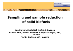 Sampling and sample reduction of solid biofuels