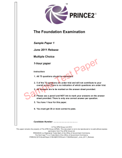 The Foundation Examination Sample Paper 1 June 2011 Release 1-hour paper