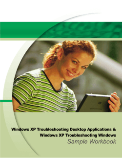 Sample Workbook  Windows XP Troubleshooting Desktop Applications &amp; Windows XP Troubleshooting Windows