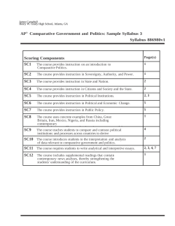 AP Comparative Government and  Politics: Sample Syllabus 3 Syllabus 886980v1 Scoring Components