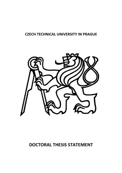 DOCTORAL THESIS STATEMENT CZECH TECHNICAL UNIVERSITY IN PRAGUE