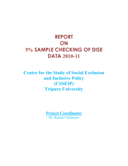REPORT ON 5% SAMPLE CHECKING OF DISE