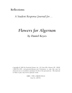 Flowers for Algernon Reflections: A Student Response Journal for… by Daniel Keyes