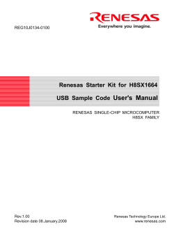 User's Manual Renesas Starter Kit for H8SX1664 USB Sample Code REG10J0134-0100