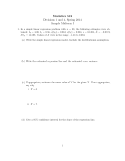 Statistics 512 Divisions 1 and 4, Spring 2014 Sample Midterm I