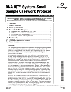 DNA IQ™ System–Small Sample Casework Protocol Technical Bulletin No. 296