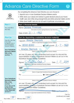 Advance Care Directive Form